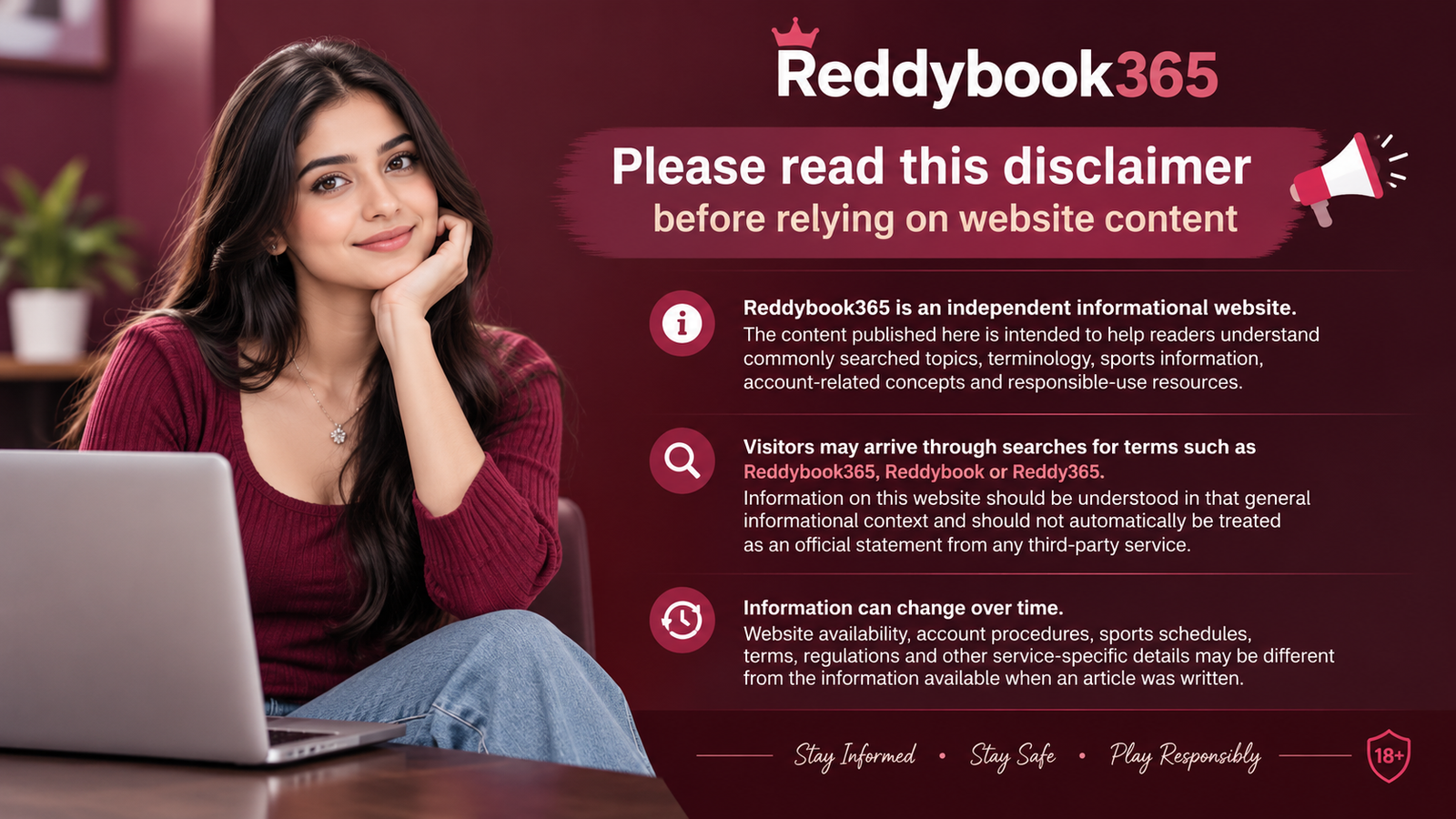 Reddybook365 information and responsible use disclaimer