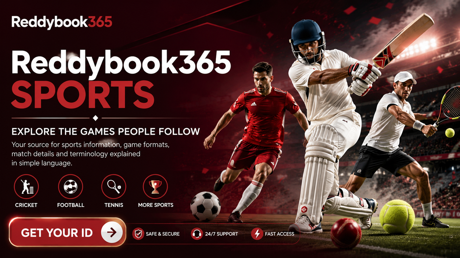 Reddybook365 sports information covering cricket, football and other sports